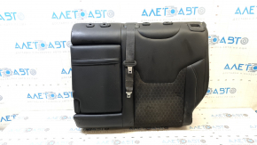 Left rear seat backrest, 2nd row, Jeep Compass 19-21, leather + cloth, black, white and brown stitching, with belt and armrest