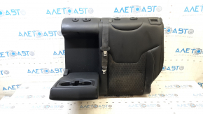 Left rear seat backrest, 2nd row, Jeep Compass 19-21, leather + cloth, black, white and brown stitching, with belt and armrest