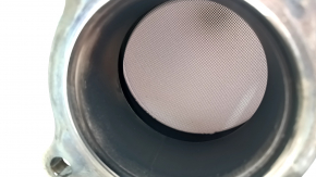 The exhaust pipe with a catalytic converter for the Audi A4 B8 13-16 rest 2.0T is dented.