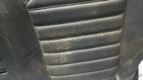 Left rear seat back for Ford Fusion mk5 13-16, black fabric, white stitching, with armrest, with belt and latch, dents, dry cleanable