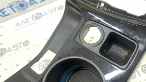 Ford C-max MK2 13-18 cup holder, gloss black, with gray, backlit, scratches
