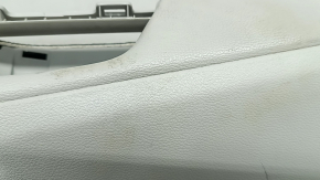 Front left door panel for Ford C-max MK2 2013-2018, beige with beige plastic insert, beige leather armrest, with handle, scratches, needs cleaning, dented