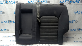 Left rear seat back for Ford Fusion mk5 13-16, black fabric, white stitching, with belt, dry clean, faded, broken latches on trim