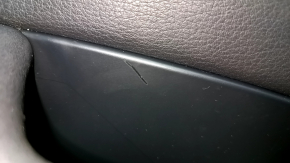 Front left door panel for Audi A4 B8 13-16, black, with black leather insert, black leather armrest, dark wood molding, scratches, nicks