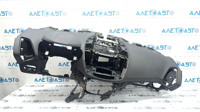 Front dashboard with AIRBAG for Ford C-max MK2 13-18 for a large monitor, black, with deflectors and trims, cracks in the trim fasteners