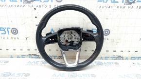Audi Q5 80A 18-20 leather steering wheel, gray, no buttons, heated, dry-cleanable, scratches