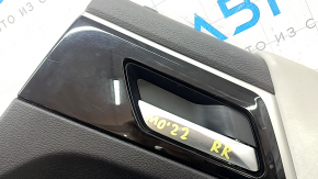 Mitsubishi Outlander 22-23 rear right door panel, black with gray leather, with gray leather armrest, with handle, scratches, dented, needs cleaning