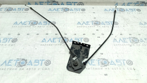 Audi Q5 80A 18-24 hood release handle bracket with cables, broken fasteners