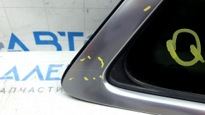 Rear right window with fixed glass for Audi Q5 80A 18-22 with chrome molding, scratches on chrome