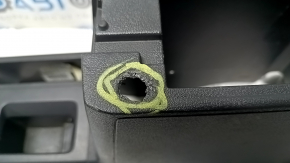 Jeep Patriot 11-17 center console, bare, black, with scratches and burns.