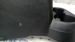 Jeep Patriot 11-17 center console, bare, black, with scratches and burns.