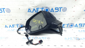 Left side mirror assembly for Audi Q5 80A 18-24V 15-pin, black, auto-dimming, turn signal, BSM, heated, scratches