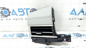 Left front panel trim with deflector for Mitsubishi Outlander 22-25, gray leather, gray with chrome