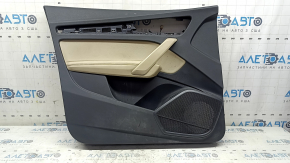 Door trim panel, front left, Audi Q5 80A 18-20, dark gray, beige armrest with insert, scratches, needs cleaning