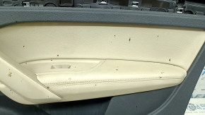 Door trim panel, front right, Audi Q5 80A 18-20, dark gray, beige armrest, beige leather insert, scratches, needs cleaning