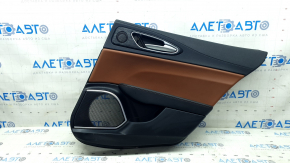 Alfa Romeo Giulia 17-25 black rear right door panel, black leather armrest, black leather insert, gray molding