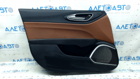 Alfa Romeo Giulia 17-25 front left door panel, black leather armrest, black leather insert, gray molding, scratches