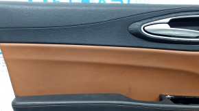 Alfa Romeo Giulia 17-25 front left door panel, black leather armrest, black leather insert, gray molding, scratches