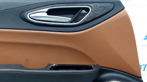 Alfa Romeo Giulia 17-25 front left door panel, black leather armrest, black leather insert, gray molding, scratches