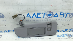 Left sun visor for Alfa Romeo Giulia 21-23, without hook, gray with backlight, Home link, for cleaning