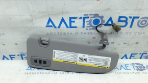 Left sun visor for Alfa Romeo Giulia 21-23, without hook, gray with backlight, Home link, for cleaning