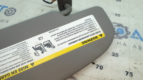 Left sun visor for Alfa Romeo Giulia 21-23, without hook, gray with backlight, Home link, for cleaning