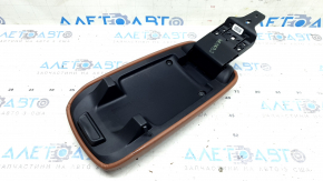 Alfa Romeo Giulia 20-23 center console armrest, brown leather, dents, needs cleaning, scuffs