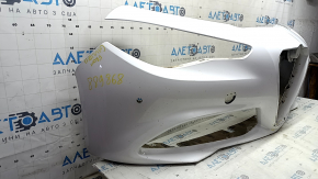Alfa Romeo Giulia 21-23 front bumper without headlight washers for parking sensors, white, dented, chips, scratches