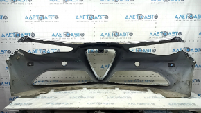 Alfa Romeo Giulia 21-23 front bumper without headlight washers for parking sensors, white, dented, chips, scratches