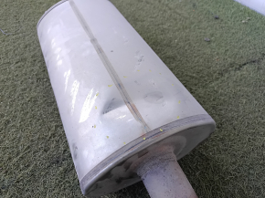 The exhaust pipe with the rear barrel of a Honda CRV 20-22 hybrid is dented.
