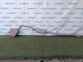The exhaust pipe with the rear barrel of a Honda CRV 20-22 hybrid is dented.