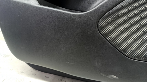 Door trim panel rear left Nissan Rogue 23-23 S US built black without curtain with gray insert cloth, armrest leather, brown top, scratches