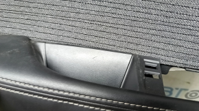 Door trim panel rear left Nissan Rogue 23-23 S US built black without curtain with gray insert cloth, armrest leather, brown top, scratches