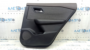 Door trim panel rear right Nissan Rogue 23-23 S US built black without curtain with gray insert cloth, armrest leather, brown top, with handle and overlay, scratches