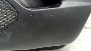 Door trim panel rear right Nissan Rogue 23-23 S US built black without curtain with gray insert cloth, armrest leather, brown top, with handle and overlay, scratches