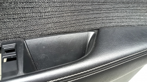 Door trim panel rear right Nissan Rogue 23-23 S US built black without curtain with gray insert cloth, armrest leather, brown top, with handle and overlay, scratches