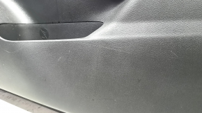 Front right door panel for Nissan Rogue 23-24 US built, black with black leather insert, leather armrest, brown top, with handle and trim, scratches