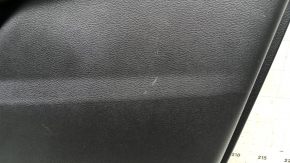 Front right door panel for Nissan Rogue 23-24 US built, black with black leather insert, leather armrest, brown top, with handle and trim, scratches