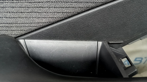 Front left door panel for Nissan Rogue 23-24 US built, black with black leather insert, leather armrest, brown top, with handle and trim, scratches