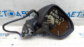 Right side mirror assembly for Nissan Ariya 23-25, 9 pins, black, heated, BSM, scratches