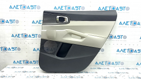 Door trim panel, rear right, Kia Sorento 21-25 HEV, PHEV, black with gray, without curtain, with armrest, gray leather, with graphite insert, with handle, needs cleaning, scratches