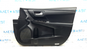 Front right door panel for Toyota Camry v55 15-17, black, black leather armrest, black leather insert, with handle, tear