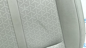 Kia Sorento 21-24 driver's seat cushion upholstery, perforated, gray leather, heated, needs cleaning, wrinkled