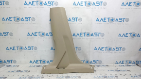 Lower left center pillar trim for Nissan Rogue 14-20, beige, with plug, scratches
