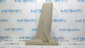 Nissan Rogue 14-20 lower right center pillar trim, beige, with plug, worn, plastic turned white