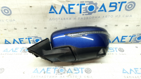 Left side mirror assembly for Nissan Rogue 17-20, 15 pins, blue, heated, turn signal, camera, glued