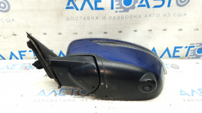 Left side mirror assembly for Nissan Rogue 17-20, 15 pins, blue, heated, turn signal, camera, glued