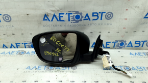 Left side mirror assembly for Nissan Rogue 17-20, 15 pins, blue, heated, turn signal, camera, glued