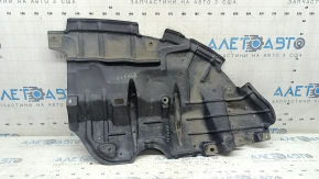 The right engine guard for a Toyota Camry V55 2015-2017 is worn, pinched, and torn.