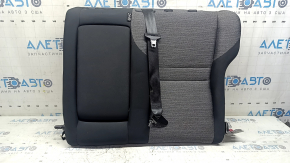 Left rear seat backrest, 2nd row, Nissan Rogue 21-25, black and gray fabric, US built, with black belt, with armrest